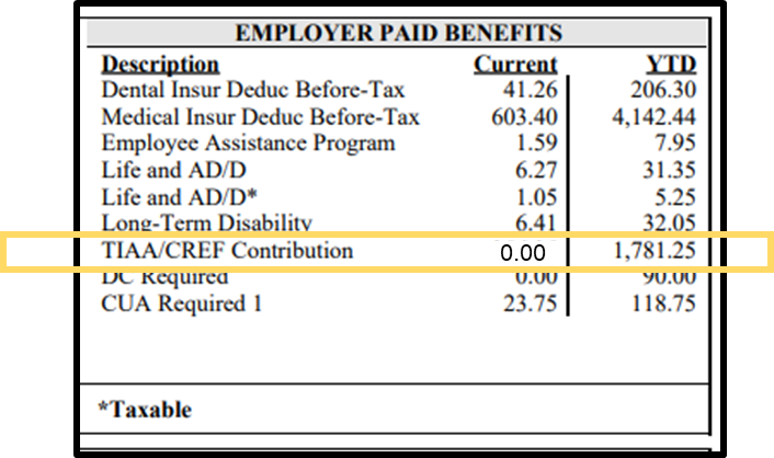 Image of a pay stub